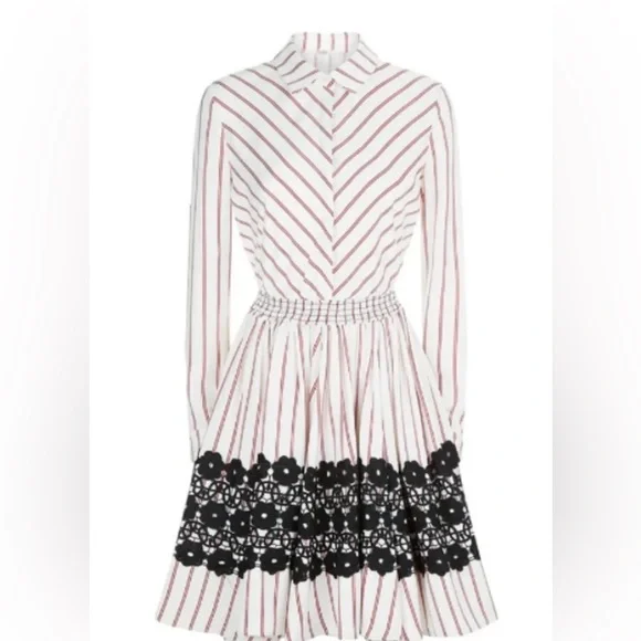 Maje | Dresses | Maje Striped Red Black And White Dress | Poshmark